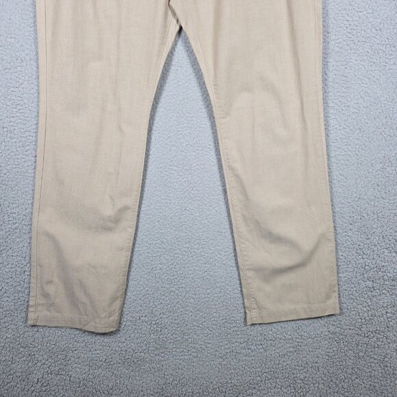 Express Pants Mens Size 34x30 Beige Khaki Slim Fit Finn Lightweight Canvas Chino - Picture 3 of 11